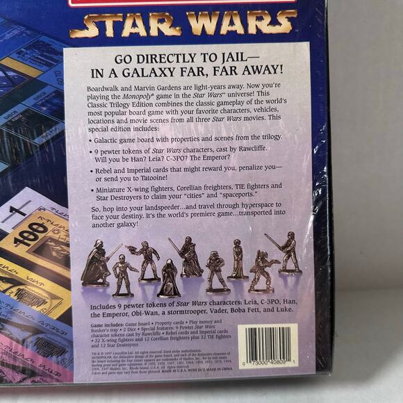 Vintage 1997 new star wars classic trilogy edition monopoly - Picture 6 of 6